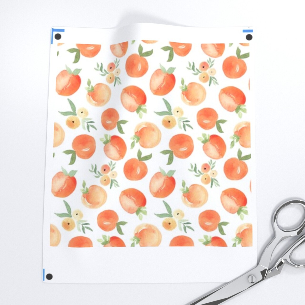 Painted Peaches Smaller Fruit Peach Summer Picnic Food Kitchen Custom Printed Fabric by Spoonflower Various Fabrics by the Yard or Fat Quarter